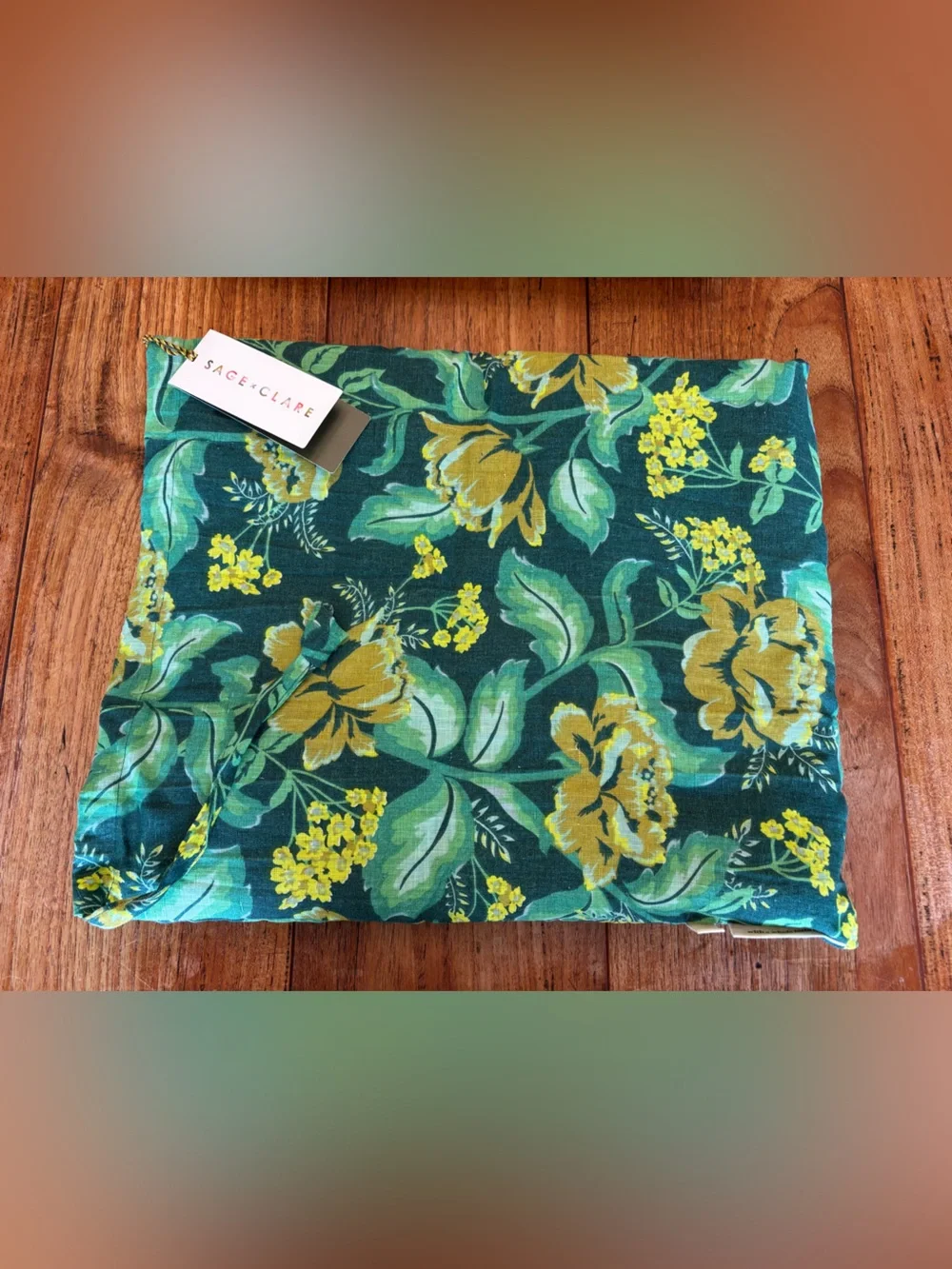 Sage & Clare NWT Margot 100% Linen Flat Sheet - Forest Colorway - Queen